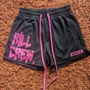Kill Crew Shorts, Size Small, Black and Pink